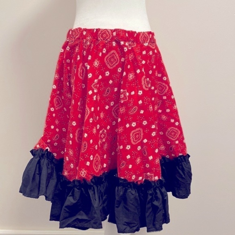 Vintage Square dancing Banda print swing skirt